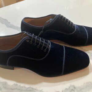 Christian Louboutin Greggo Orlato Men's Navy Blue Velvet Oxford Dress Loafer